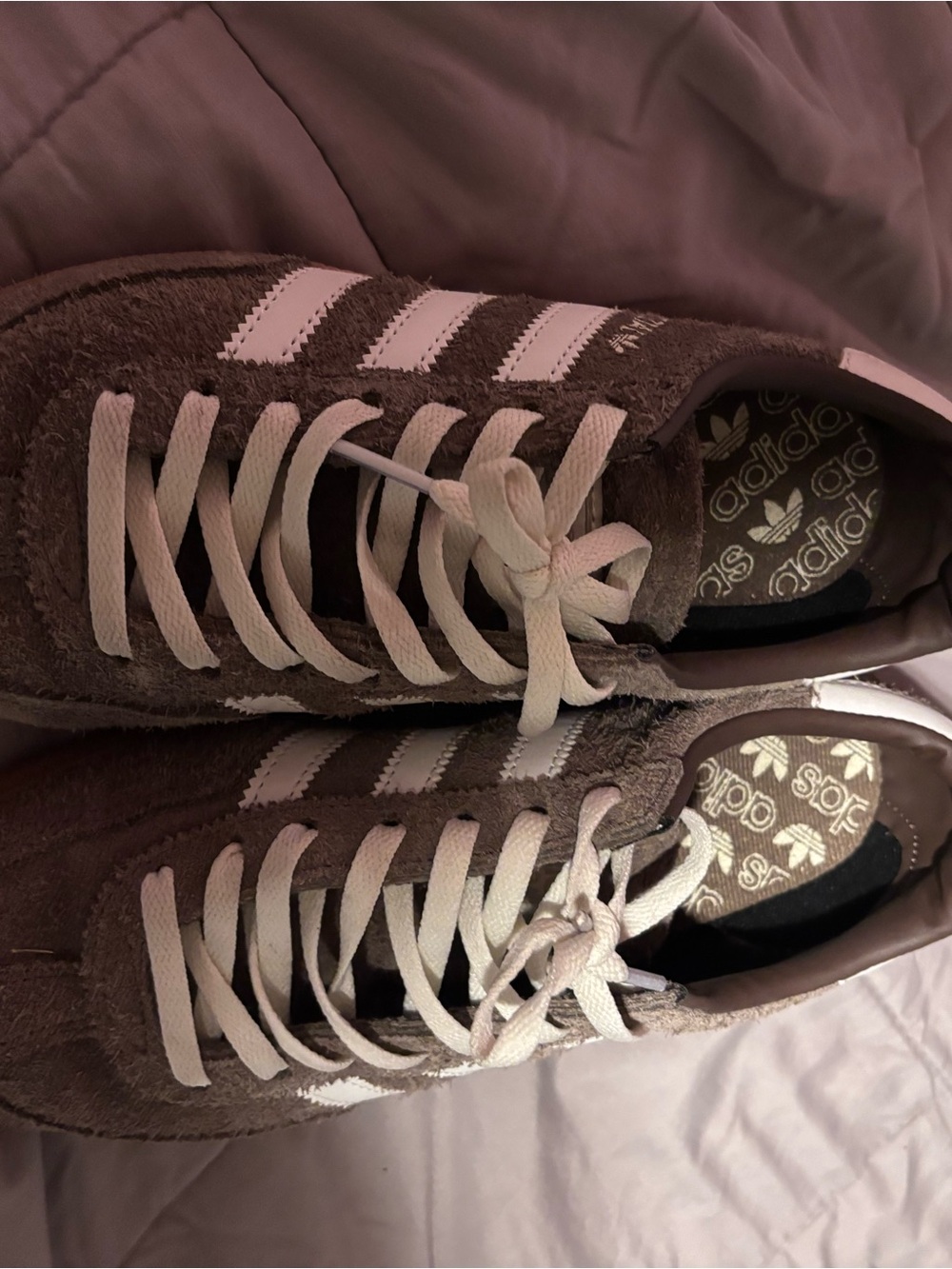 adidas Women's Suede Sneakers in Brown and White